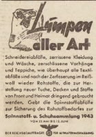 Ogłoszenie o zbiórce starych szmat i butów w słupskiej gazecie Grenzzeitung z 29 maja 1943
