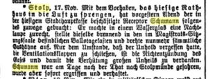 Informacja o próbie wysadzenia w powietrze ratusza w Słupsku w Neue Augsburger Zeitung z 21 11 1888