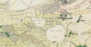Jezioro Modła i okolice na mapie z 1836 roku