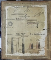 druga strona obrazu Rolfa Reschkego podklejona instrukcją obsługi karabinu i nekrologami