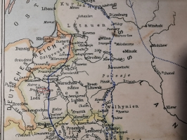 Linia frontu na terenie Królestwa Polskiego na początku 1915 roku